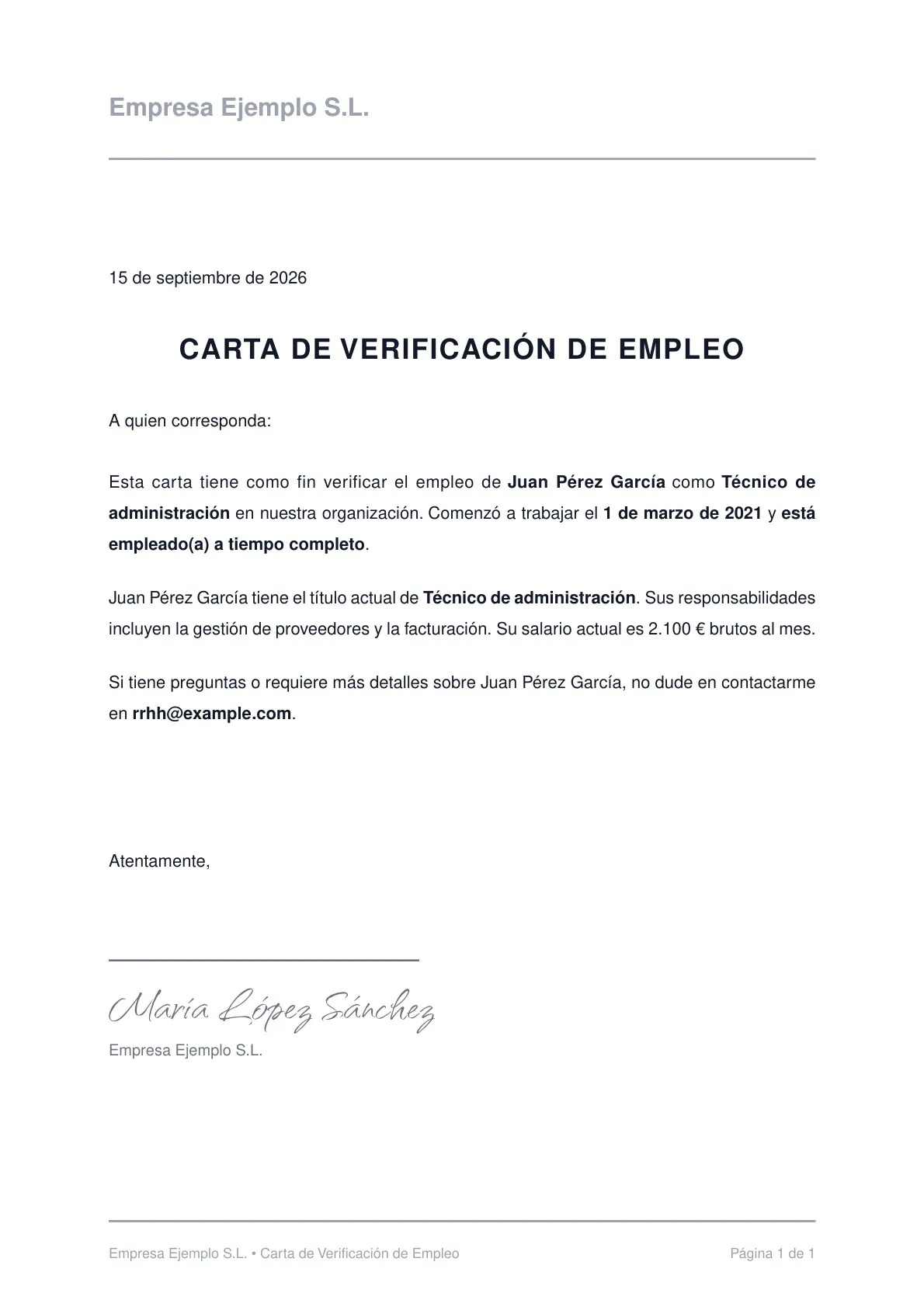 Ejemplo de constancia laboral en PDF