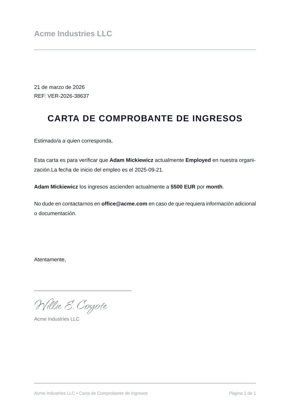 Imagen de ejemplo de carta de comprobante de ingresos